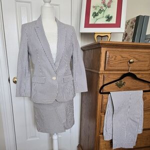 Banana Republic 3 Piece Cotton Striped Suit - EUC